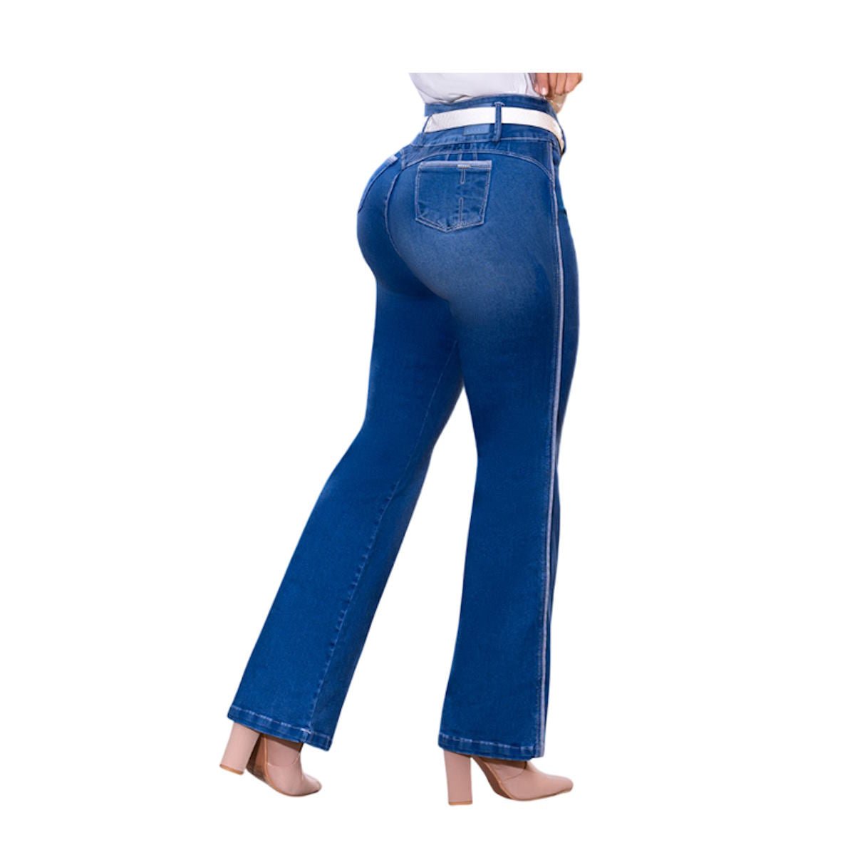 Jean push - up colombiano Azul claro bota CAMPANA 1624 - J2 - bellezaexpresslatina