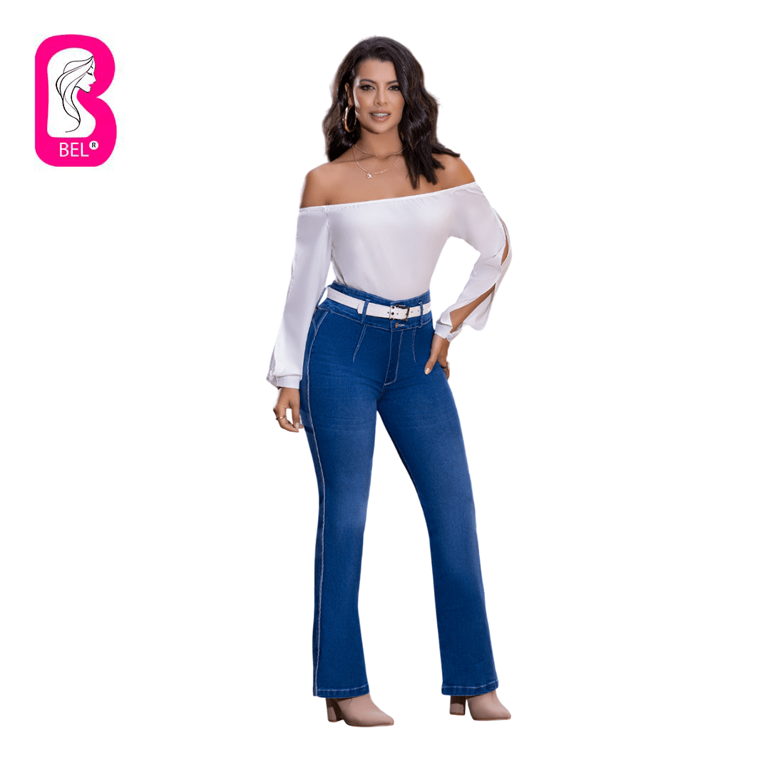 Jean push - up colombiano Azul claro bota CAMPANA 1624 - J2 - bellezaexpresslatina