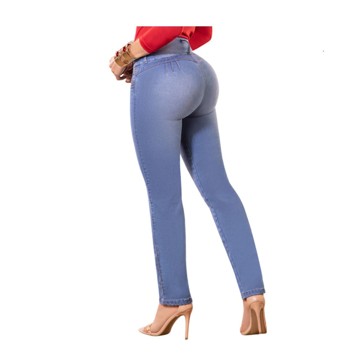 Jean push - up colombiano Azul claro bota Recta 8388 - J2 - bellezaexpresslatina