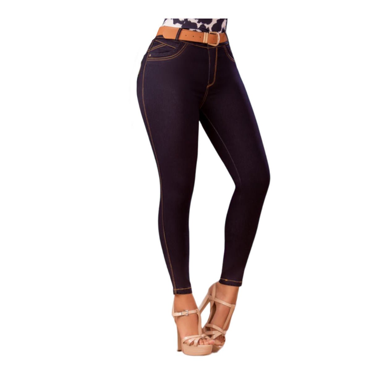 Jean push - up colombiano Azul oscuro bota pitillo 1544 - J2 - bellezaexpresslatina