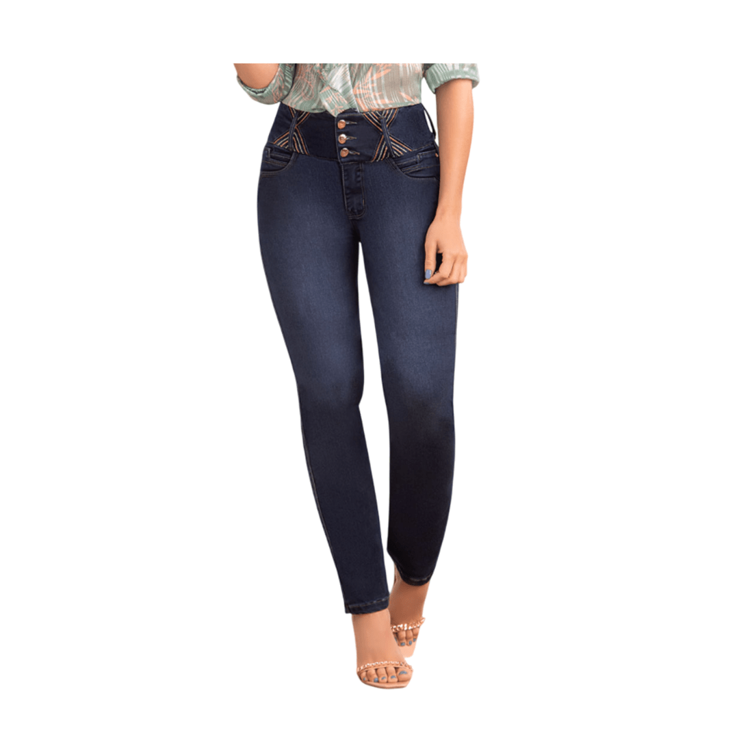 Jean push - up colombiano Azul oscuro bota Recta 8390 - J2 - bellezaexpresslatina