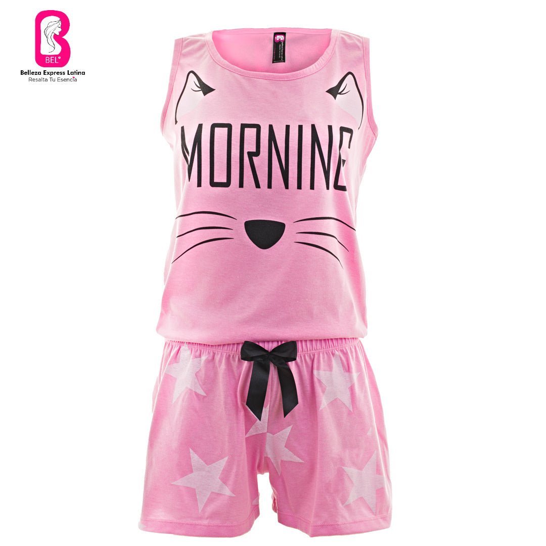 Pijama en Polialgodón con diseño Gato Morning 889 - R4 - bellezaexpresslatina
