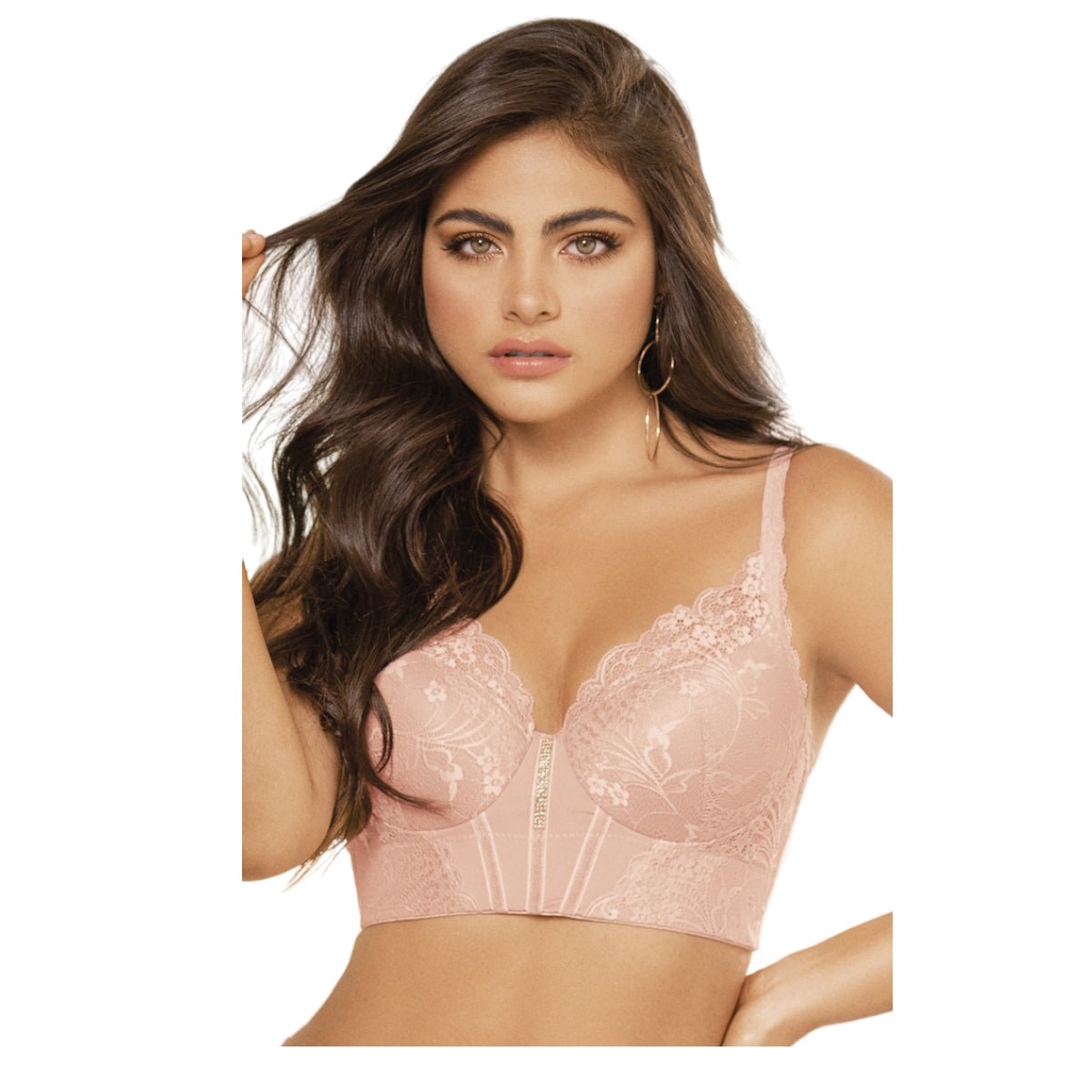 Sostén Colombiano tipo bustier con encaje y tull. I1 - 10012 - bellezaexpresslatina