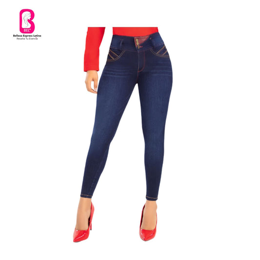 Jean push-up colombiano Azul medio bota pitillo 1575-J2