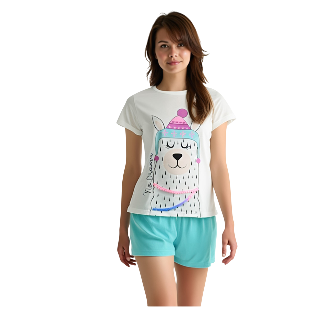 Pijama en Polialgodón con diseño Llama 884-R4