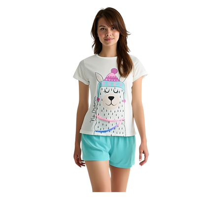 Pijama en Polialgodón con diseño Llama 884-R4
