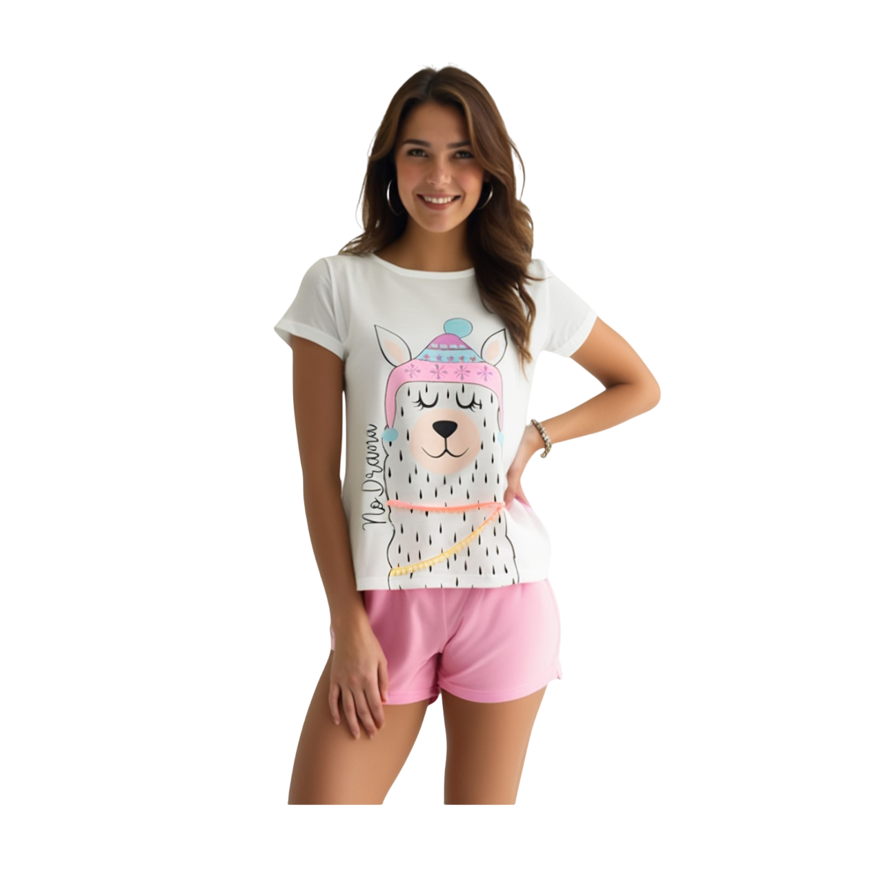 Pijama en Polialgodón con diseño Llama 884-R4