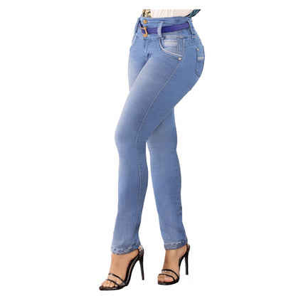 Jean Colombiano Azul Claro Bota Recta 8360-j2