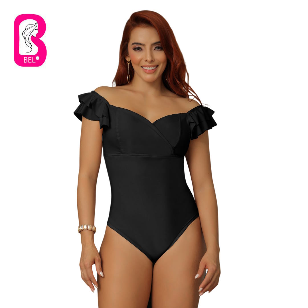 Body colombiano con faja abdominal interna en powernet 9231-R3