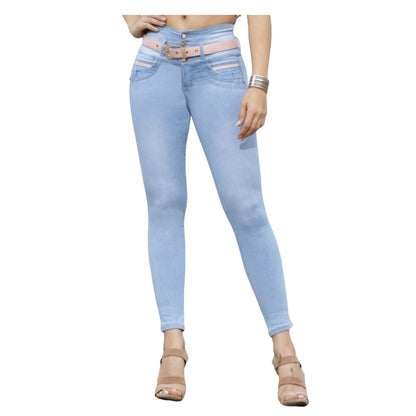 Jean Colombiano Azul Claro Bota Pitillo 871 - BEL - bellezaexpresslatina