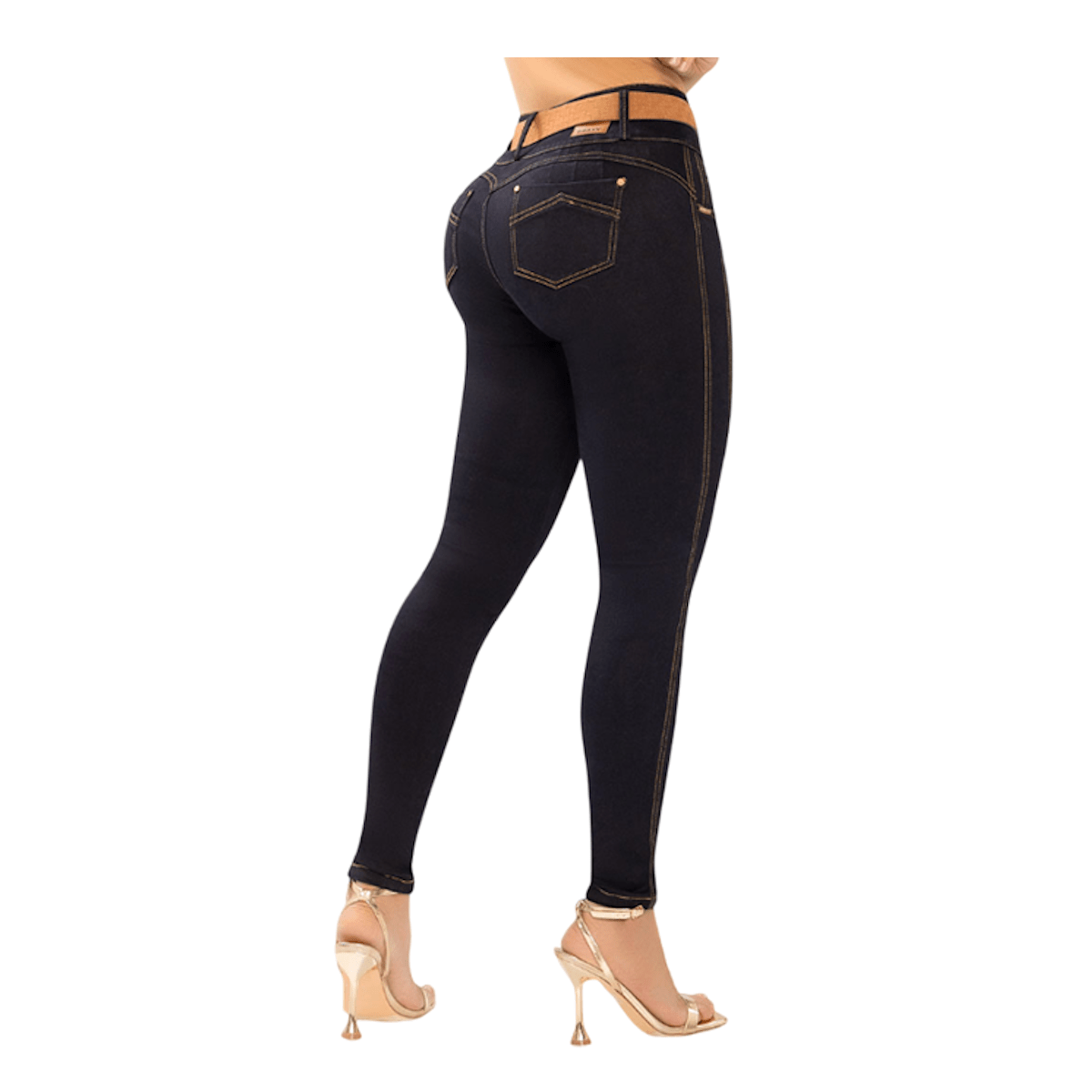 Jean push - up colombiano Azul oscuro bota pitillo 1584 - J2 - bellezaexpresslatina