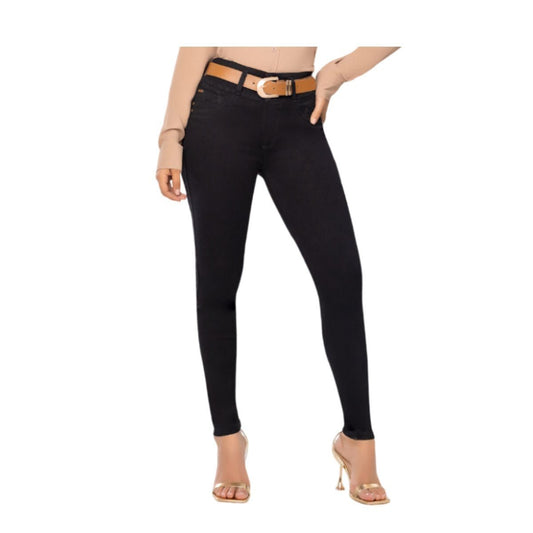 Jean push - up colombiano Negro bota pitillo 1571 - J2 - bellezaexpresslatina