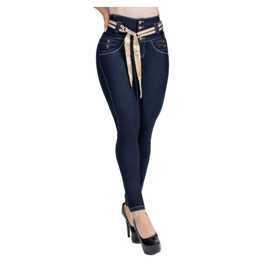 Jean PushUp con cinturilla incorporada - azul oscuro B.pitillo - bellezaexpresslatina