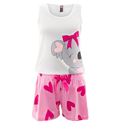 Pijama en Polialgodón con diseño Koala y corazones 887 - R4 - bellezaexpresslatina