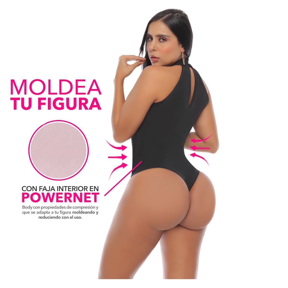 Body con faja abdominal invisible en powernet. 9024 - R3 - bellezaexpresslatina