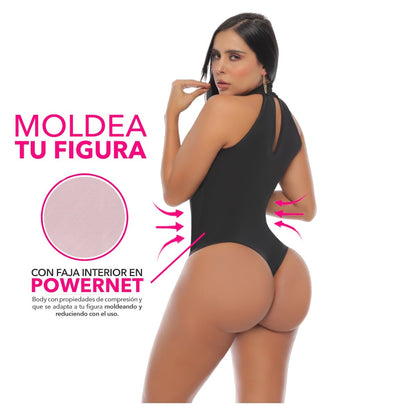 Body con faja abdominal invisible en powernet. 9024 - R3 - bellezaexpresslatina