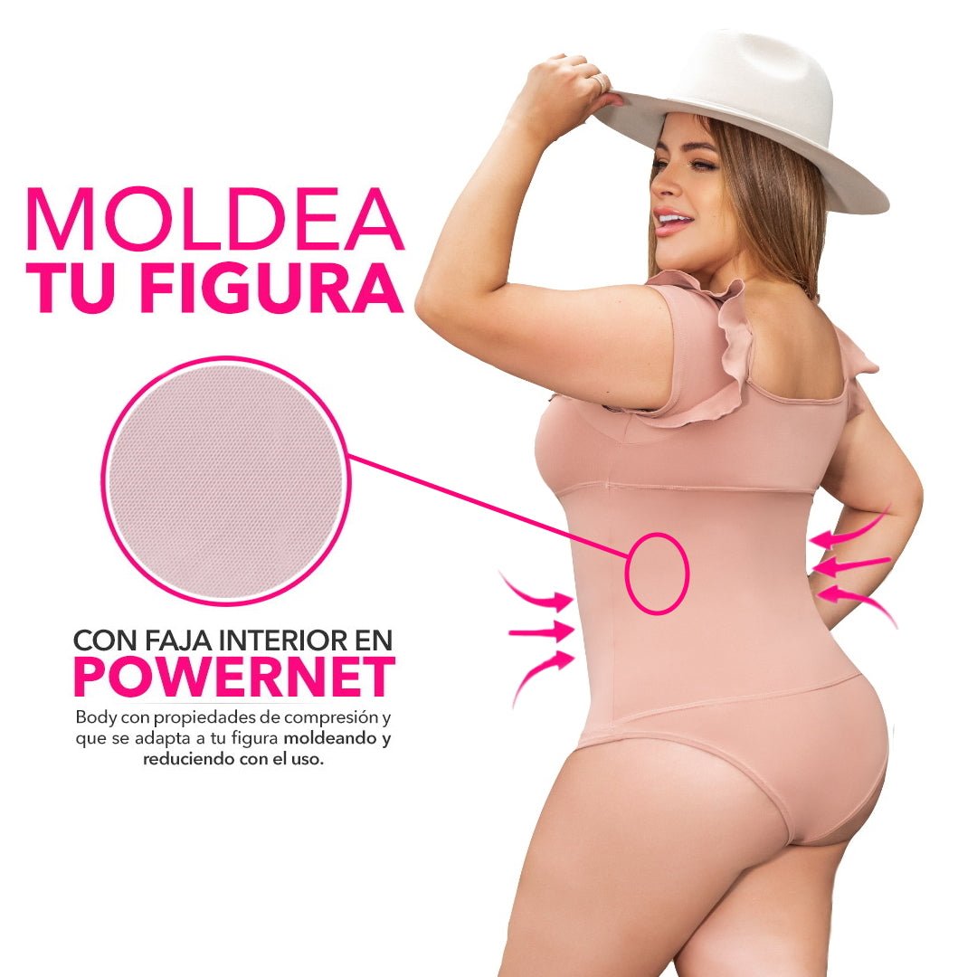 Body Manga corta y boleros. Faja interna abdominal. T. Única L-XL - bellezaexpresslatina