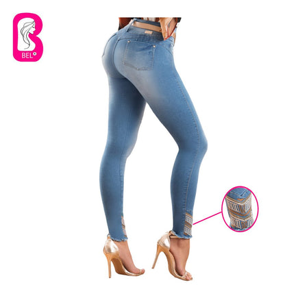 Jean Colombiano Azul Claro Bota Pitillo 1494 - j2 - bellezaexpresslatina