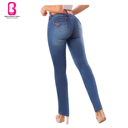 Jean push-up colombiano Azul claro bota Recta 8387-J2 - bellezaexpresslatina