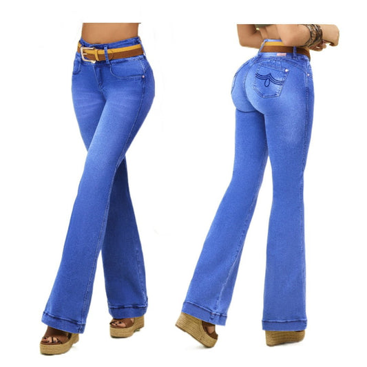 Jean push-up colombiano azul medio bota campana 889-B1 - bellezaexpresslatina