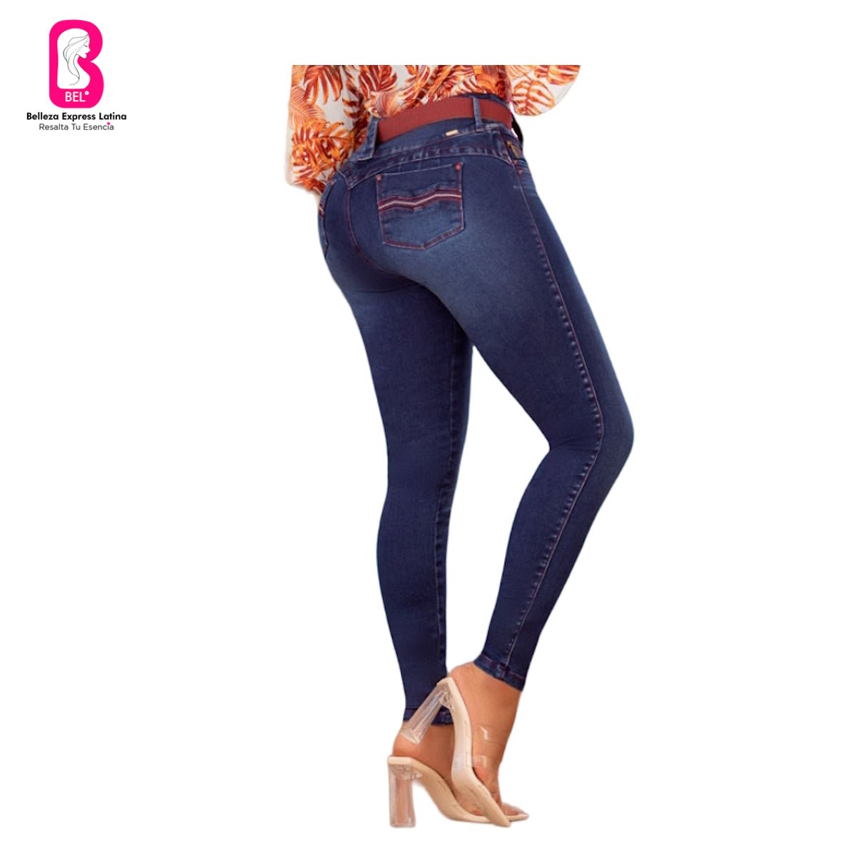 Jean push-up colombiano azul medio bota pitillo 1531-J2 - bellezaexpresslatina