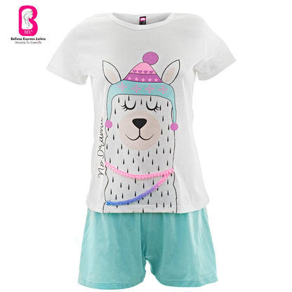 Pijama en Polialgodón con diseño Llama 884-R4 - bellezaexpresslatina
