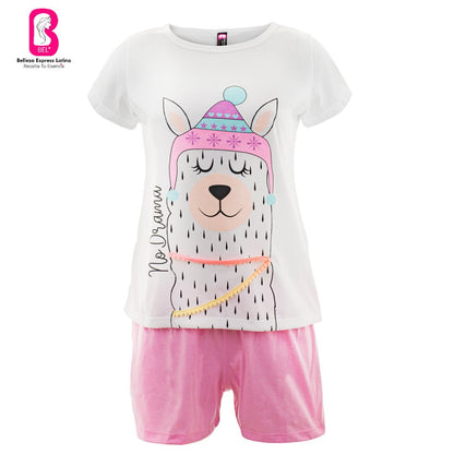 Pijama en Polialgodón con diseño Llama 884-R4 - bellezaexpresslatina