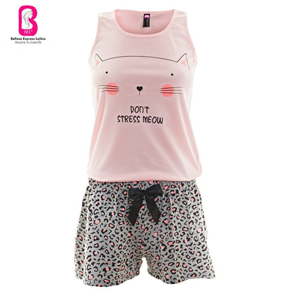 Pijama en Polialgodón con diseño manga sisa 885 - R4 - bellezaexpresslatina